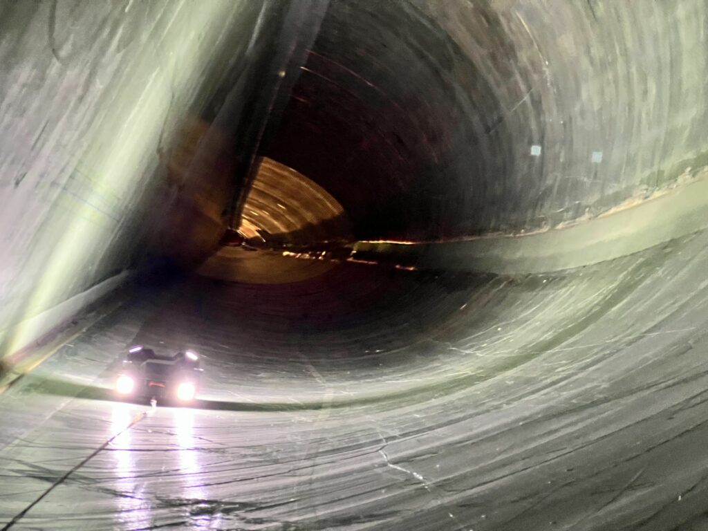 Inspection crawler inside a wind turbine blade