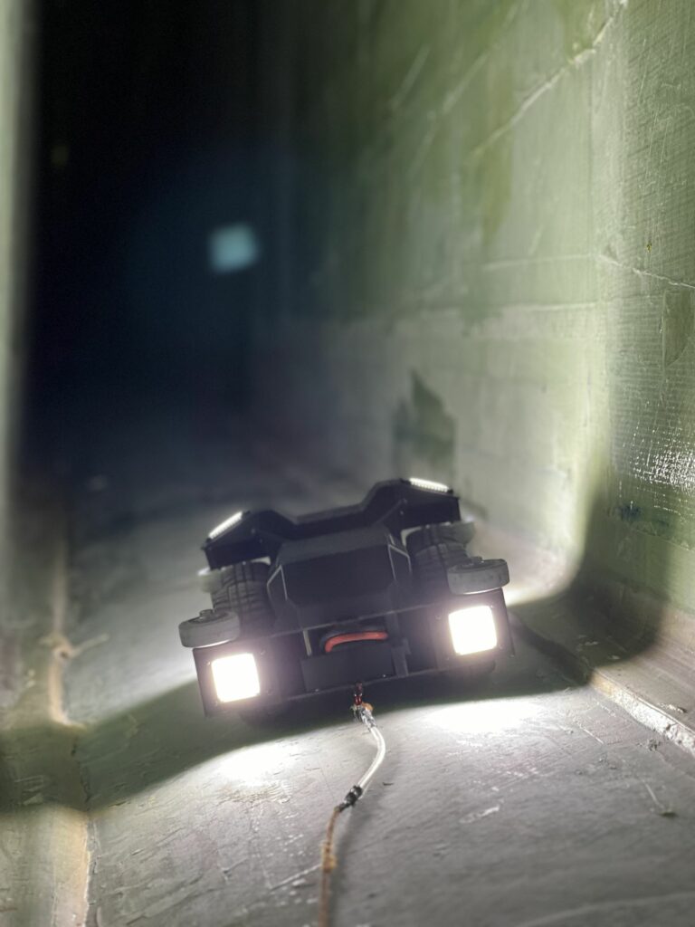 Inspection crawler inside a wind turbine blade